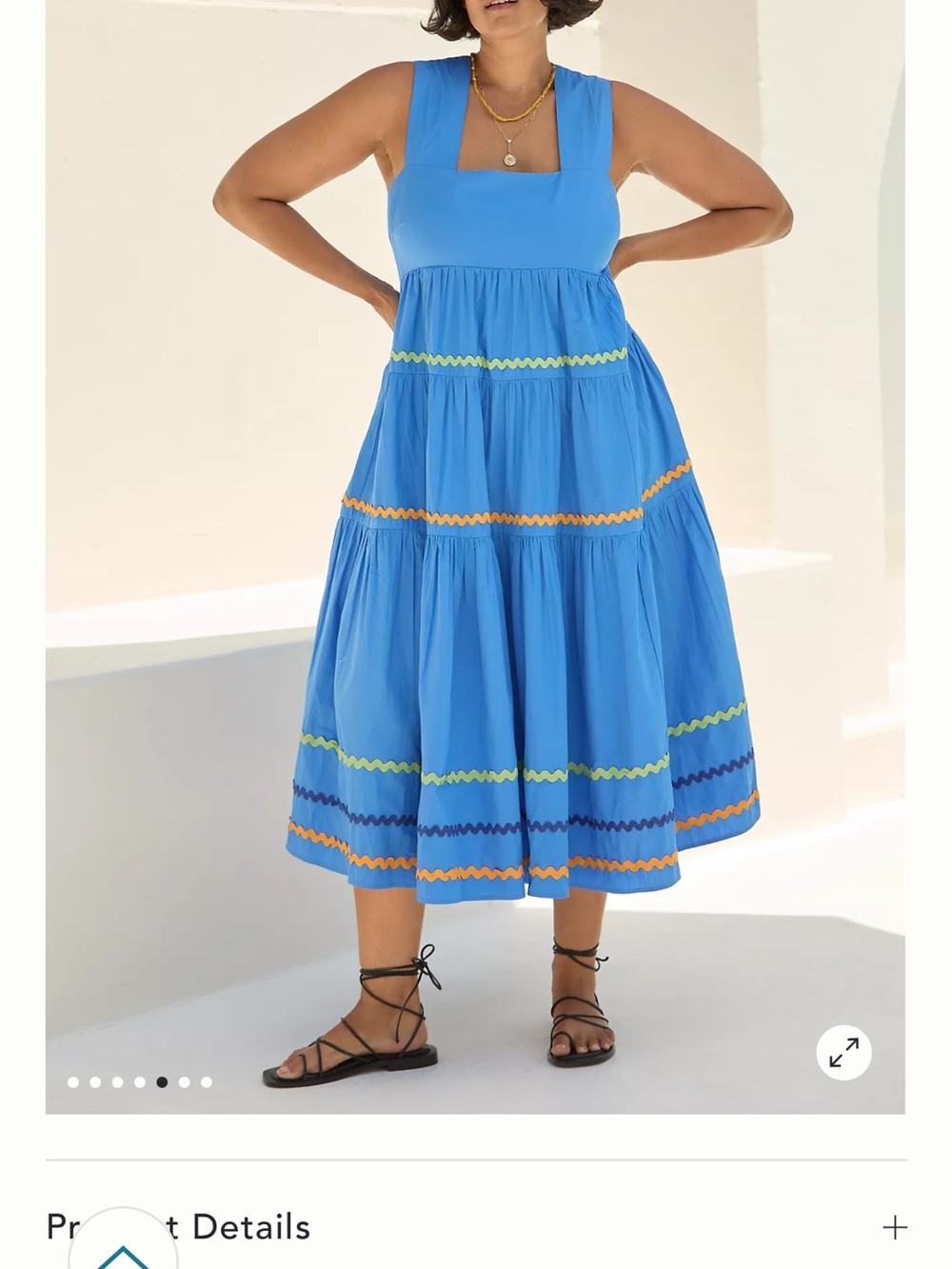 NWT Anthropologie Helena Square-Neck Tiered Midi Dress Smocked Scallop Edition M - Picture 5 of 7